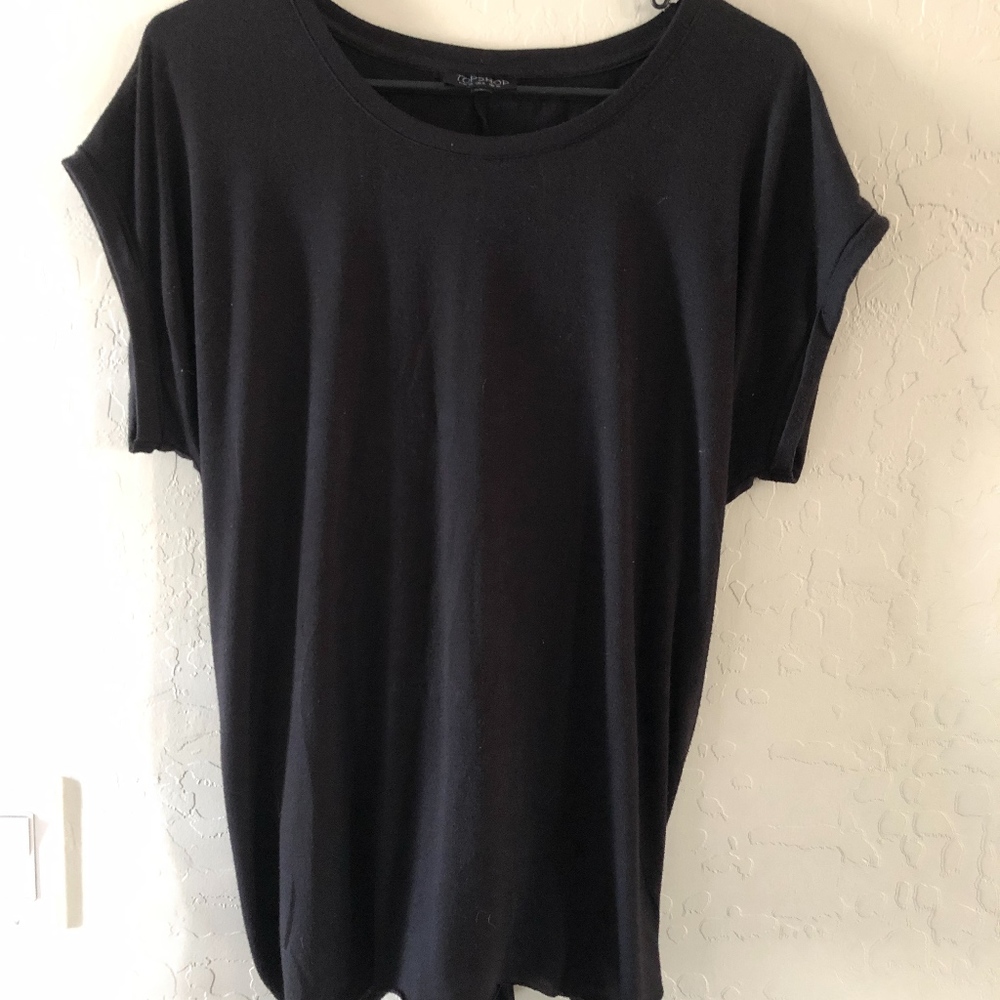 Topshop Black Tie Back T Size 6